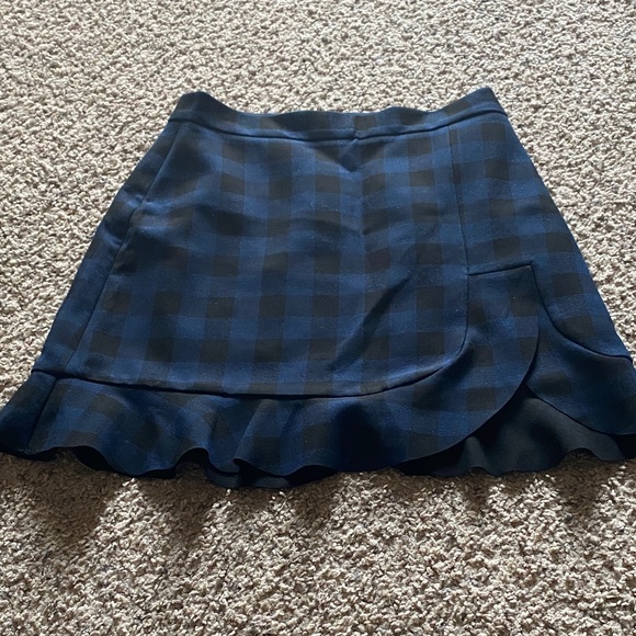 Zara Woman Ruffle Hem Skirt - Blue and Black - Picture 3 of 6
